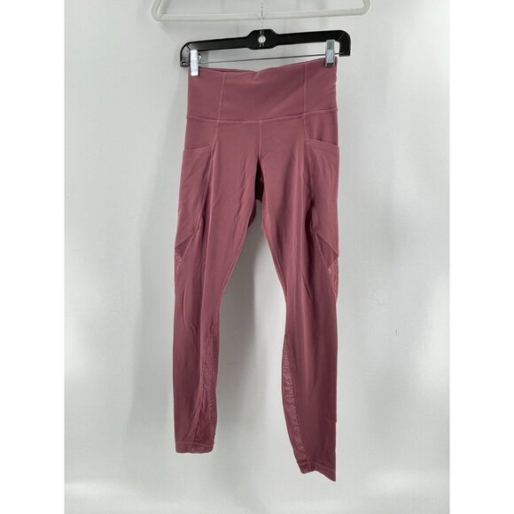 Athleta Women's Pink Pull On Cropped Stretch Activewear Leggings Size XS - Picture 2 of 16